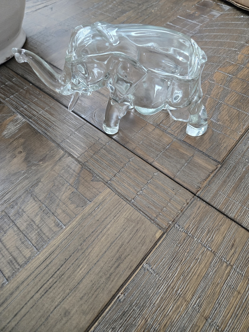 Clear Glass Elephant Figurine
